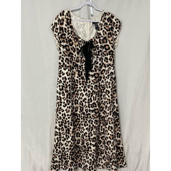Ashley Stewart Dresses & Skirts - ASHLEY STEWART multicolor animal print empire waist midi a-line dress 14